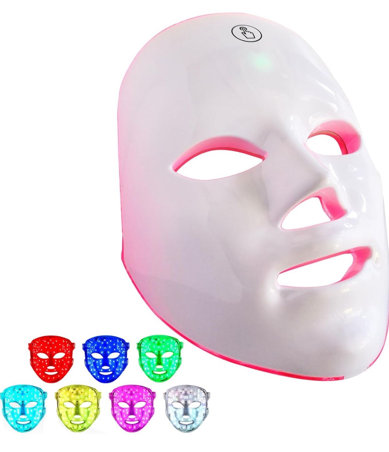 NEW Red Light Therapy Face Mask Blue Red 7+1 Colors Facial Skin Care USB Rechargeable (Retail $89.99)