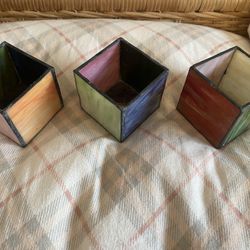 Glass Candle Holders Set