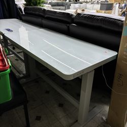 Tresanti White Glass Top Adjustable Height Standing Desk (no working)
