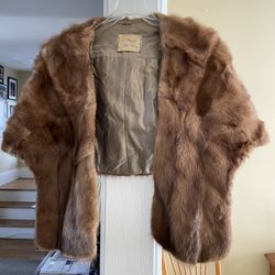 vintage fur wrap and hat