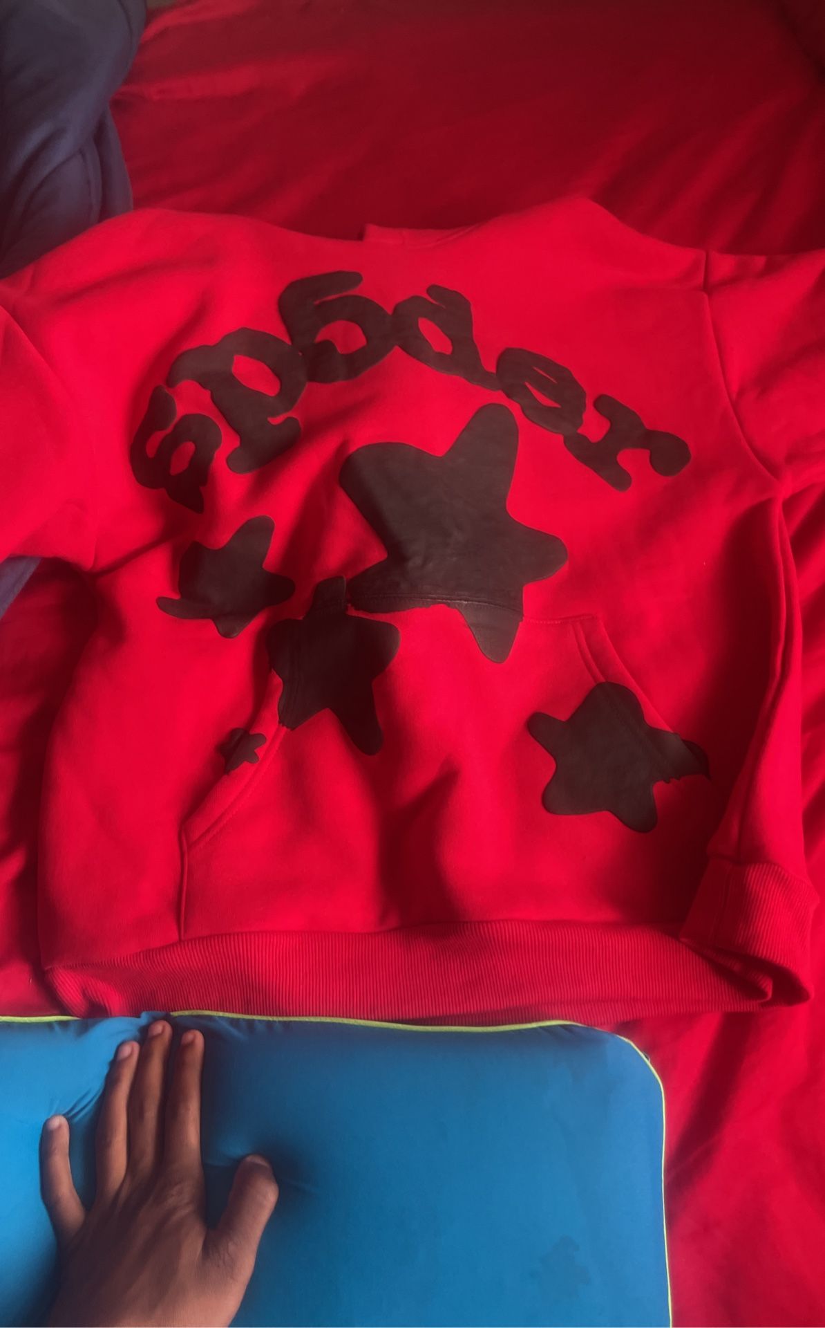 Authentic Red beluga Sp5der Hoodie