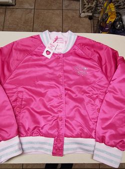Victoria's Secret PINK Legally Blonde Satin Varsity Bomber Jacket XL