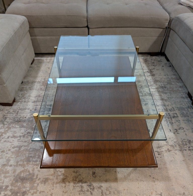 West Elm Glass Top Coffee Table