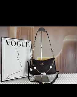 Coach Signature Crossbody Bag with Flower Chain