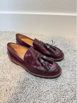 Stuart Weitzman Burgundy Tassel Loafers size 6.5