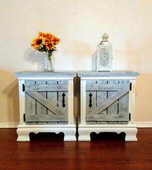Gray White Barn Door Night Stands End Tables Side Tables For Sale In Arlington Tx Offerup