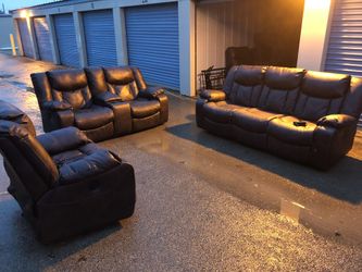 Power Reclining Couch Loveseat And Chair Set