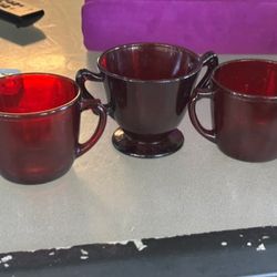 3 Ruby Red Mugs $3 For all