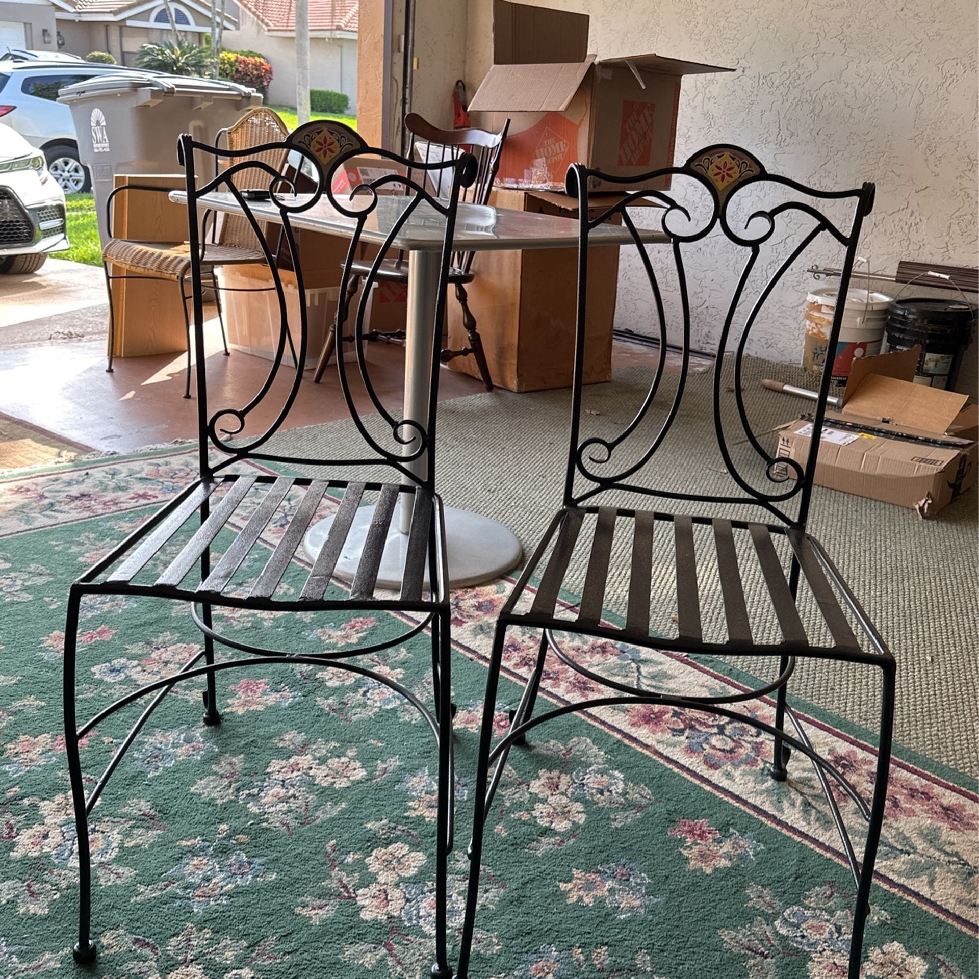Bistro Iron Chairs (2)