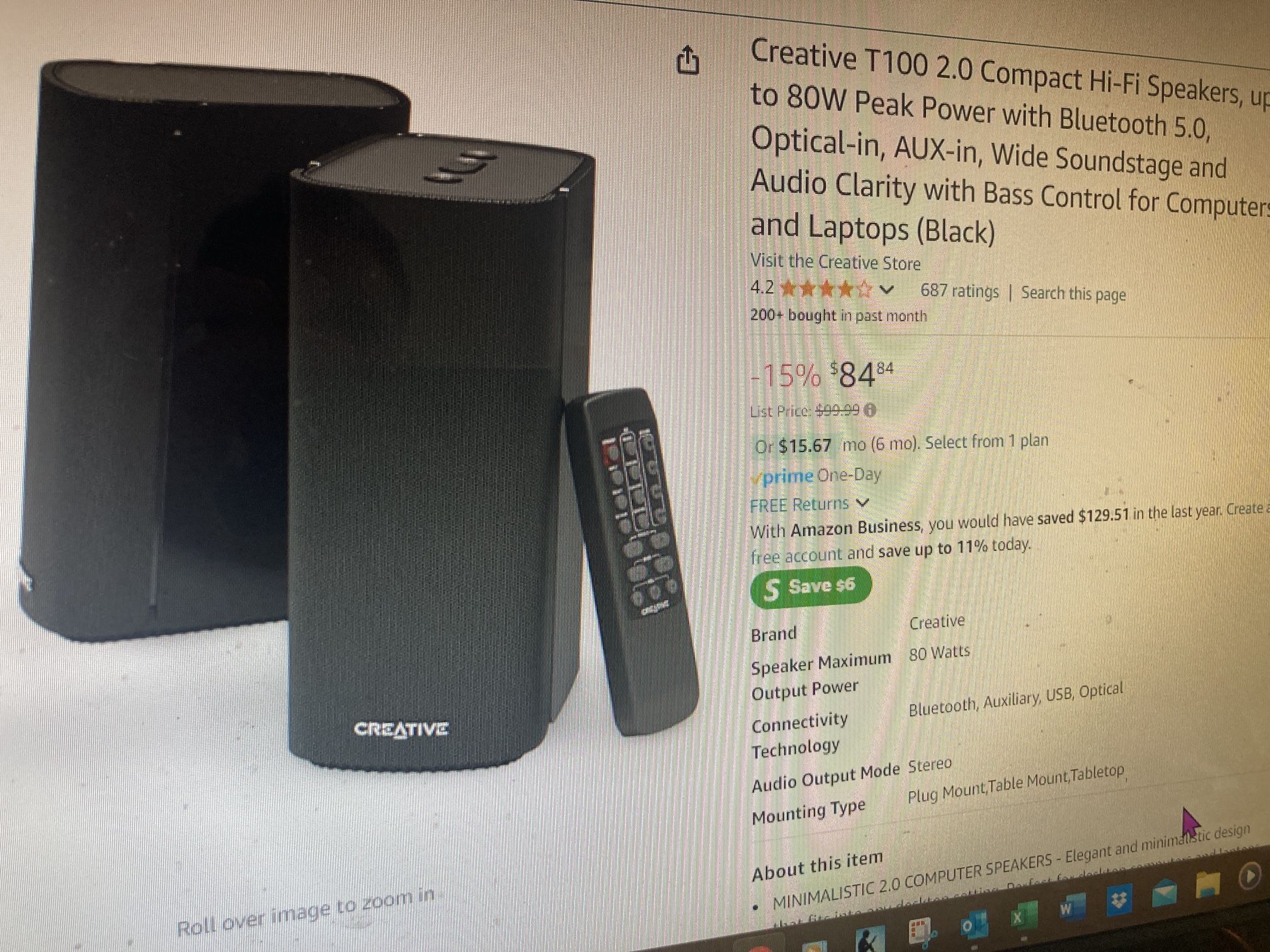 Creative Hi-Fi Speakers 80 Watts Bluetooth