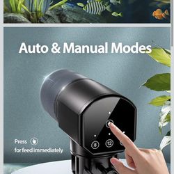 Automatic Fish Feeder Dispenser for Aquarium: 200ml Large Capacity Auto Feeders for Small Tank Turtle Betta Koi - Battery Food Feeding Timer for Flake