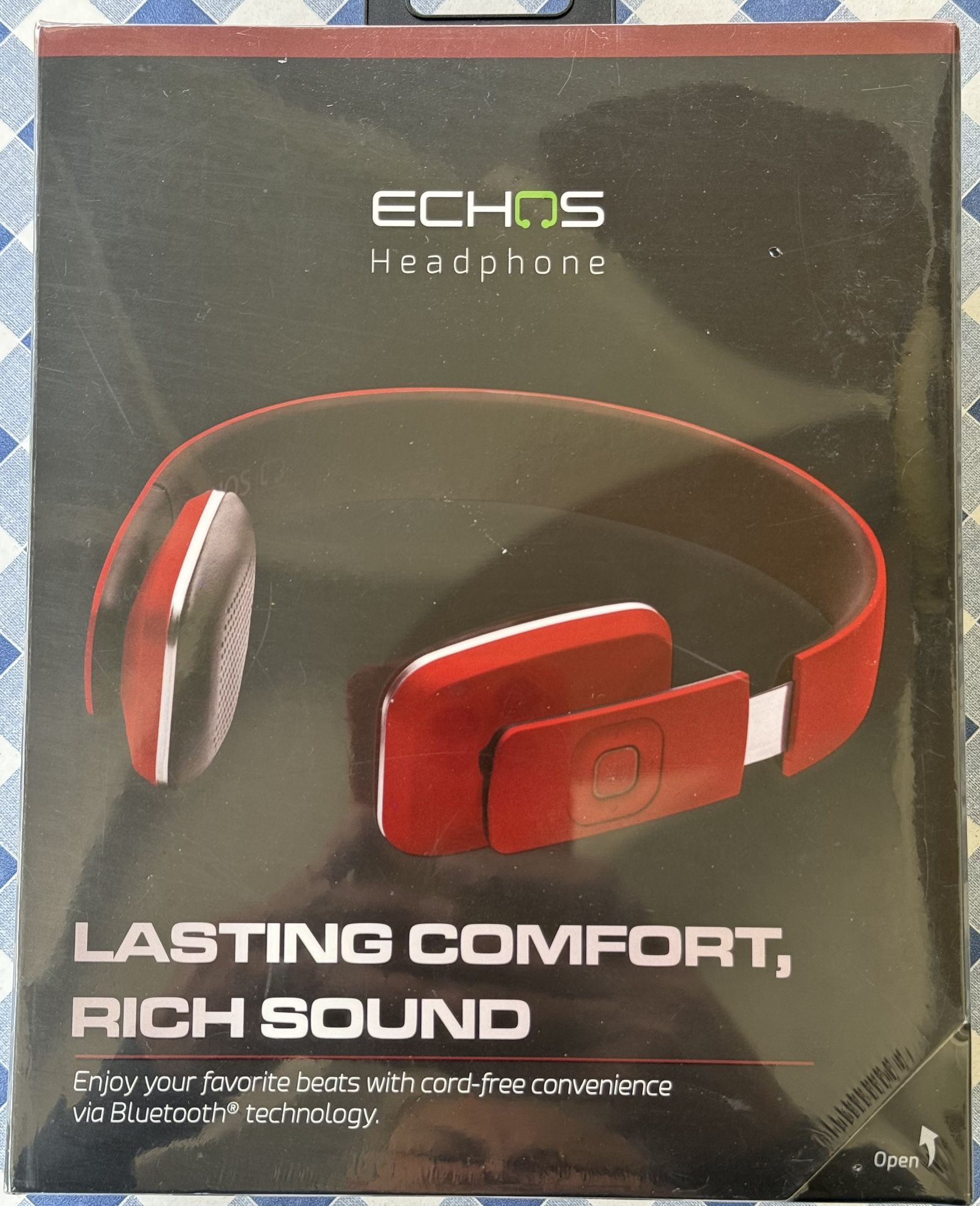 Echos Wireless Cordless Bluetooth Headphones In Red