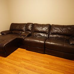 Leather Sofa Power Recliner 