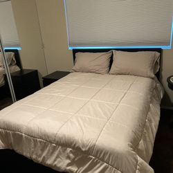 Full /Double Bed With Mattress And Nightstand