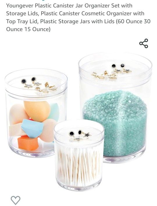 Plastic Canister Jar Organizer Set with Storage Lids