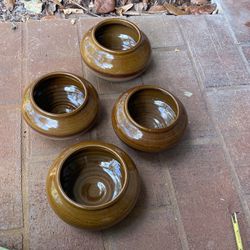 Set Of 4 Handcrafted Clay Bowls