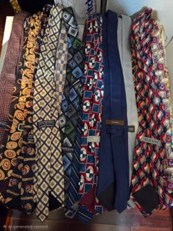 17pcs Vintage Guess,Polo RL,Pierre C Britches Etc. Men's Patterned Silk Tie Lot