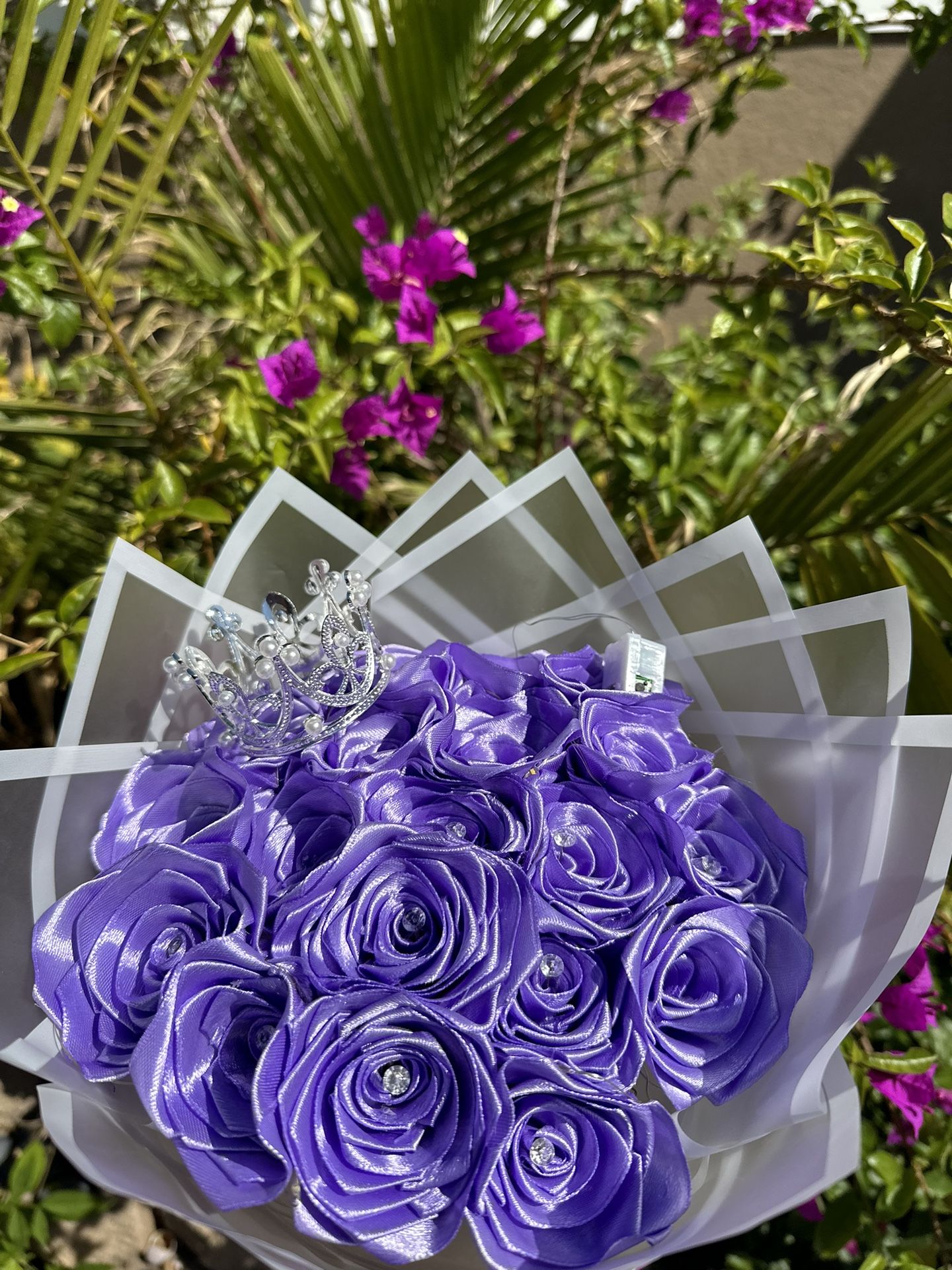 Purple Flower bouquet with lights 💐