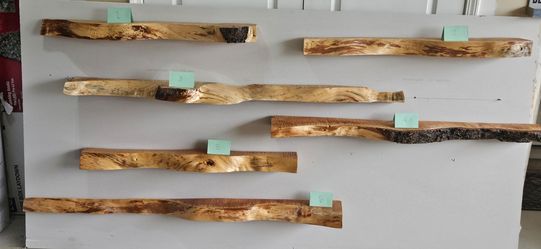 Spruce floating shelves with live edge