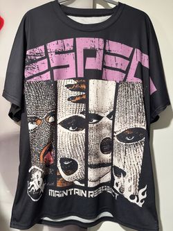 Respect Oversized Graphic T-Shirt Black “Maintain Respect” Ski Mask Print Unisex