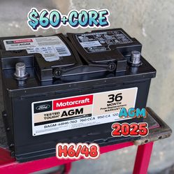 AGM Car Battery Group Size 48/H6