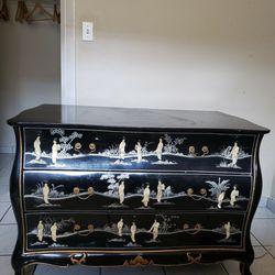Black And Pearl Oriental Dresser 