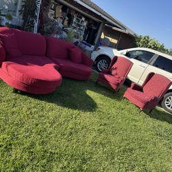 Oversized Sectional Sofa with Chaise with 2 Throw Pillows, 99" Modern Luxury Chenille 4-Seater Sofa Extra Wide Seat L & 2 Single Seat 