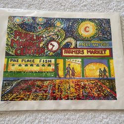 Print of Seattle Pike Place Market By Leo - 8.5 x 11