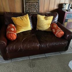 Italian Import , Leather Couch For Sale