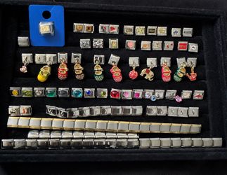 Italian Charm Bracelet Links & Charms Lot