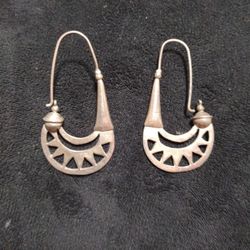 Vintage Taxco 925 Silver Sunburst Earrings