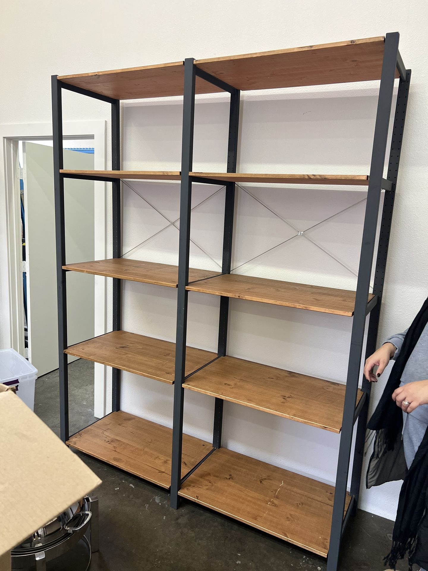 WOOD SHELVING UNIT