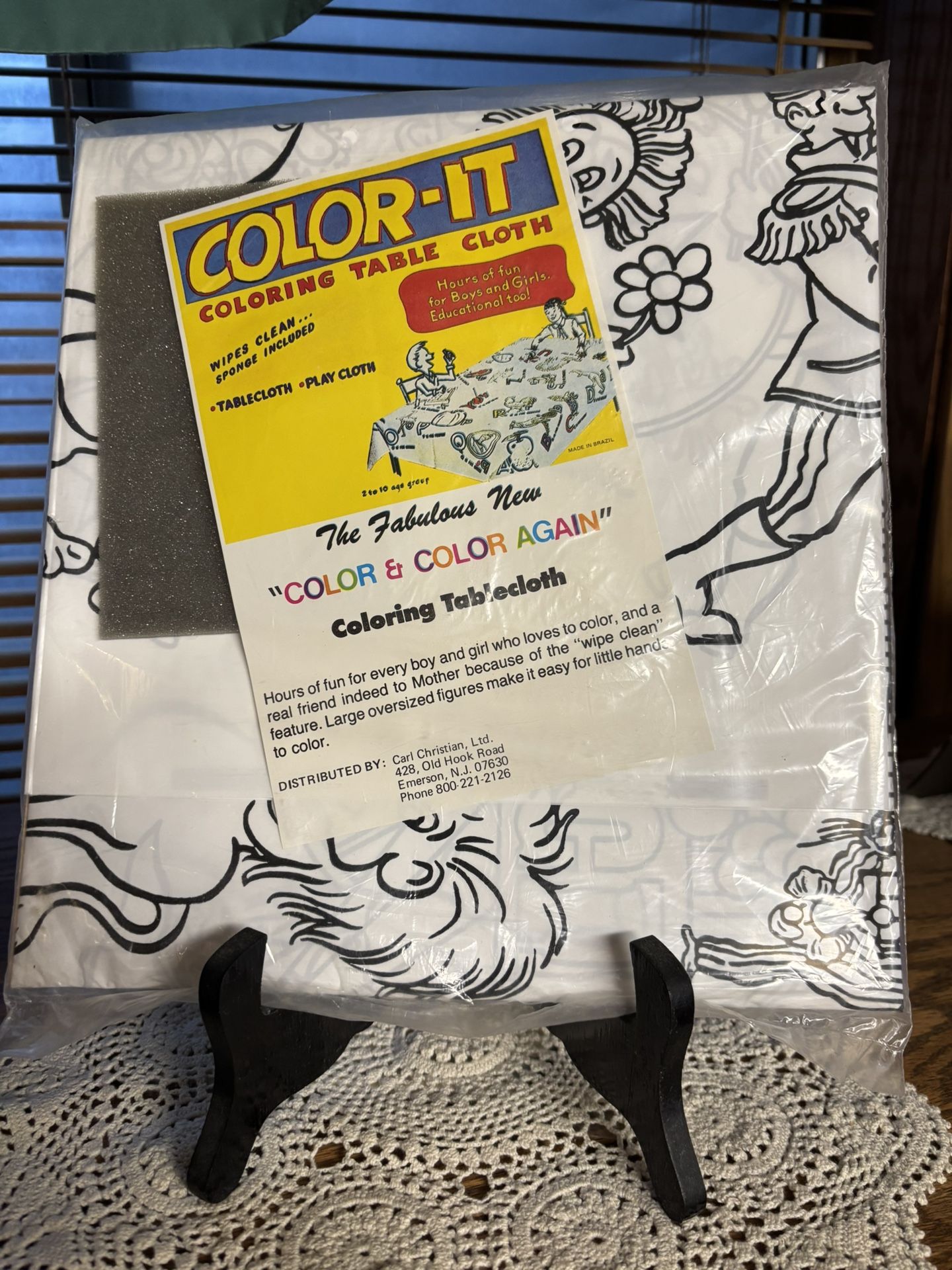 Vintage 1985 Color-It Coloring Table Cloth Color & Color Again Circus Theme NIP
