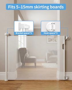 Retractable Mesh Baby and Pet Safety Gate (55" Wide)