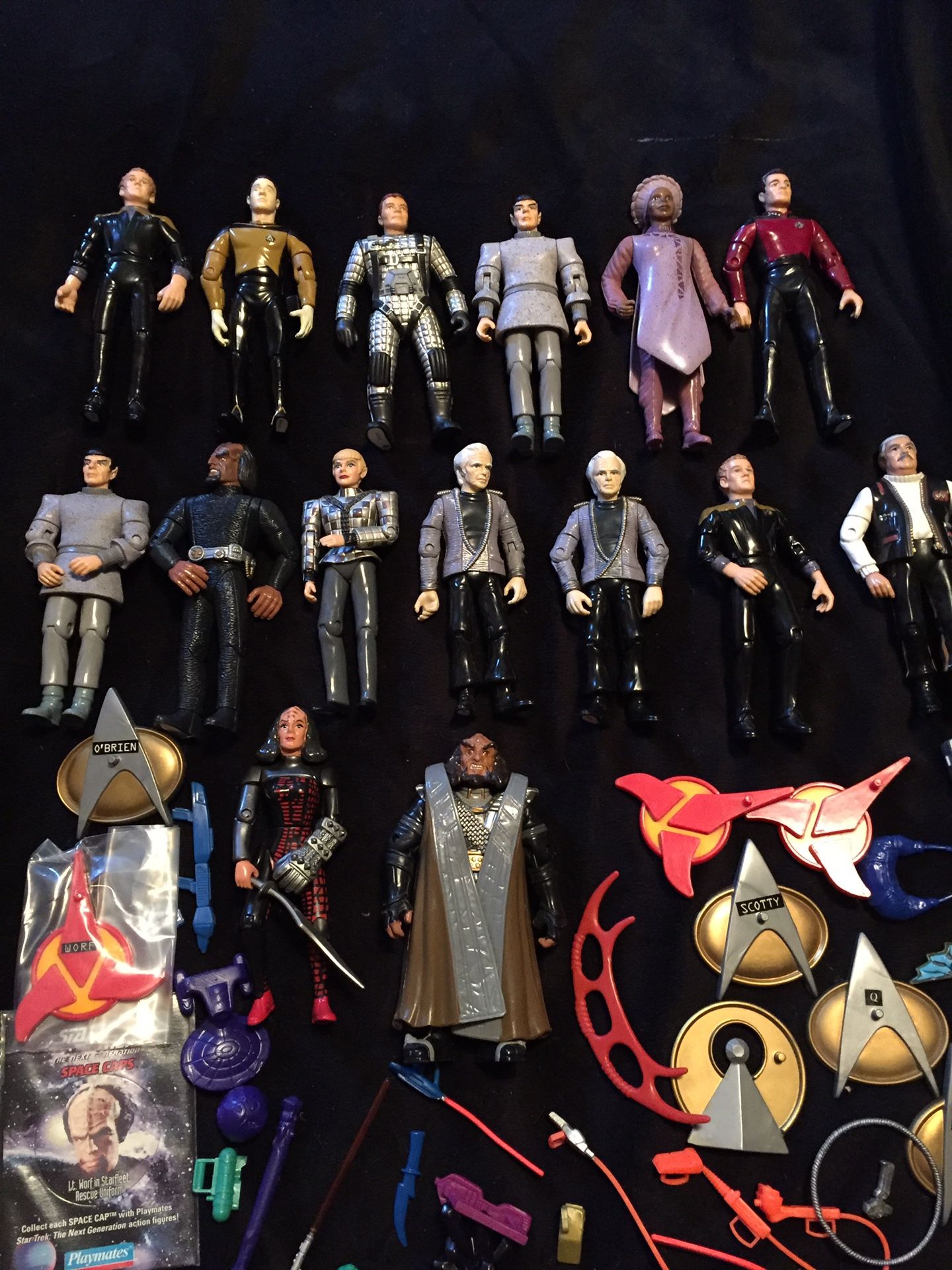 STAR TREK TOS TNG GENERATIONS ACTION FIGURES AND