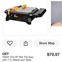 QEP 700XT 3/4 HP Wet Tile Saw with 7 in. Blade and Table Extension