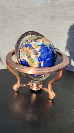 Stunning Kalifano Lapis & Gemstone Globe on Copper