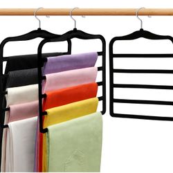 Brand new and top quality Closet Organizers and Storage,3 Pack Velvet Pants-Hangers-Space-Saving,Non Silp 5 Tier Scarf Jeans Organizer,Dorm Room Essen