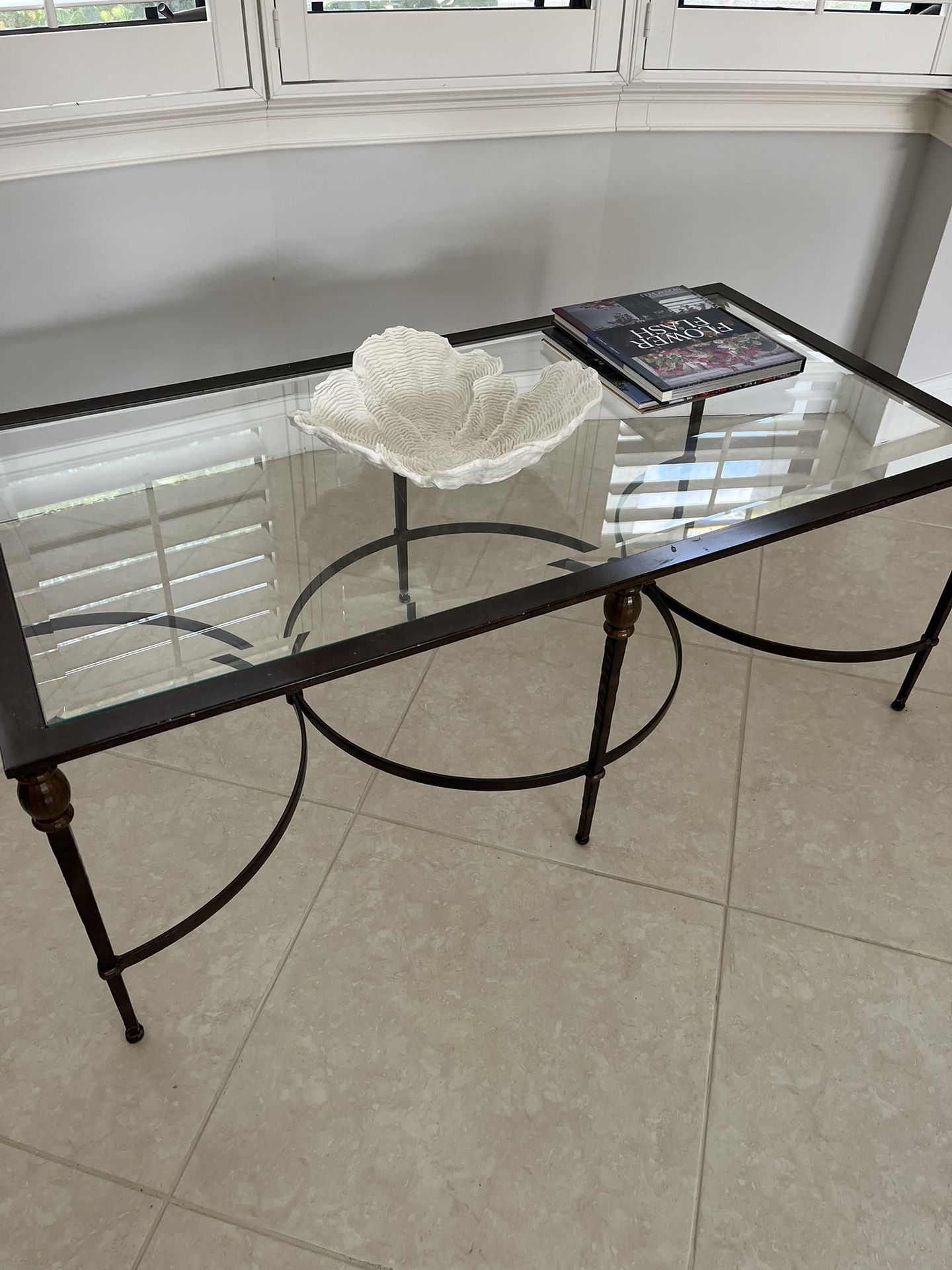 Glass/wrought Iron Coffee Table 