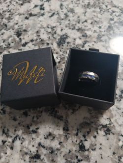 Titanium men's galaxy blue ring size 9