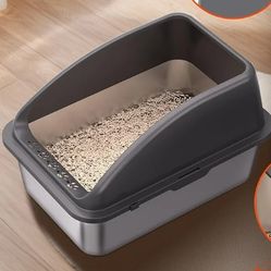 Stainless steel kitty litter box CAJA DE arena para gatos arenero 