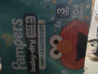 Pampers Baby-Dry Ultra Cushiony Diapers, Size 3 (13–26 lbs), containing 104 count