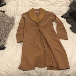 Tan/mustard Long One Button Blazer/sweater/shawl