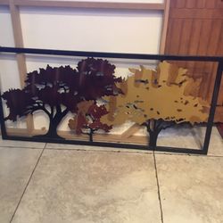 Bronze And Gold 3D Metal Wall Art Decor Of Trees 