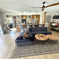 Navy Sofa with Storage 