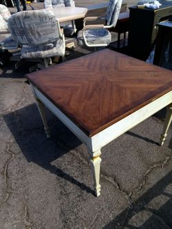 Square Wood Top Coffee Table