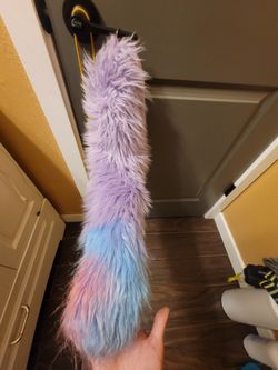 Lavender/Blue&Pink Faux Fur Tail☆