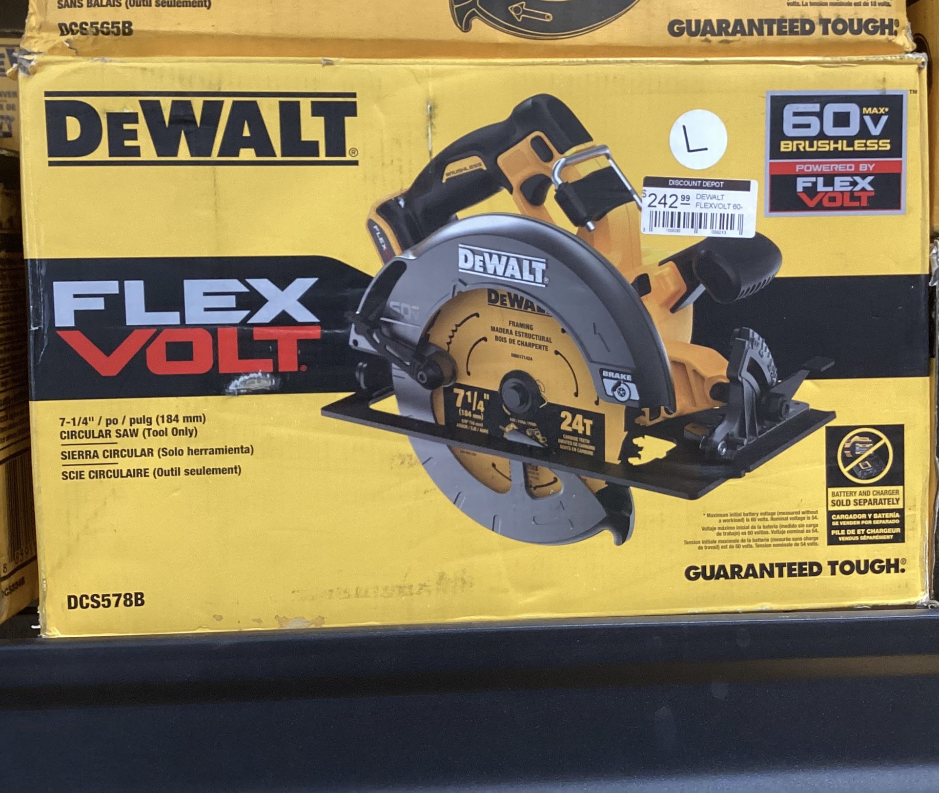 Dewalt 7-1/4" / po / pulg (184 mm) CIRCULAR SAW (Tool Only) (new)