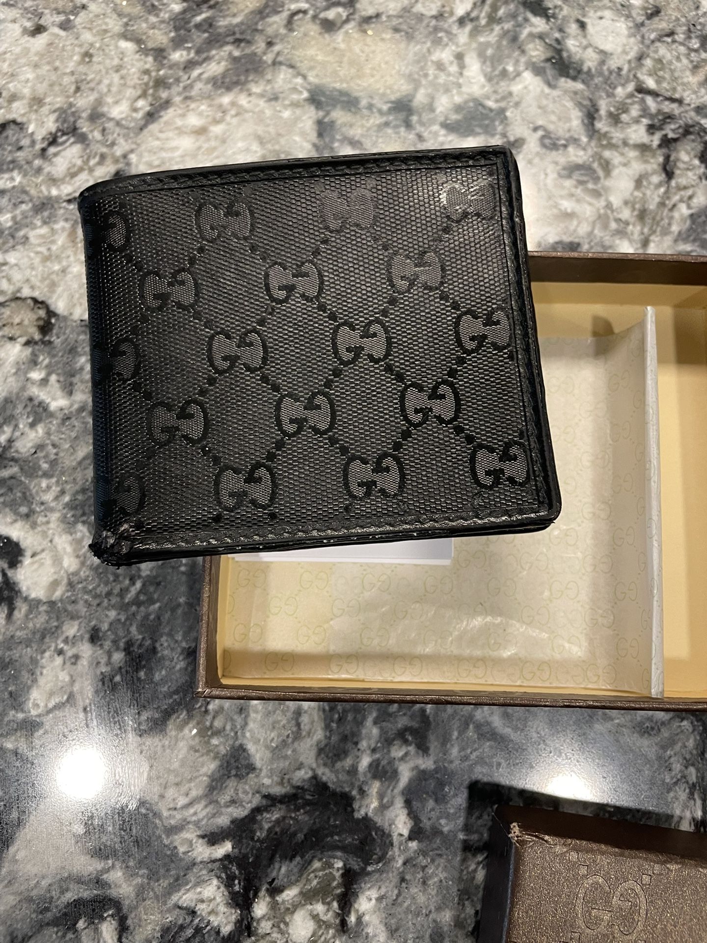 Gucci Imprime Monogram Bi-Fold Wallet Black 