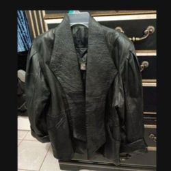 Leather Jacket Unisex Size Medium /, Large 